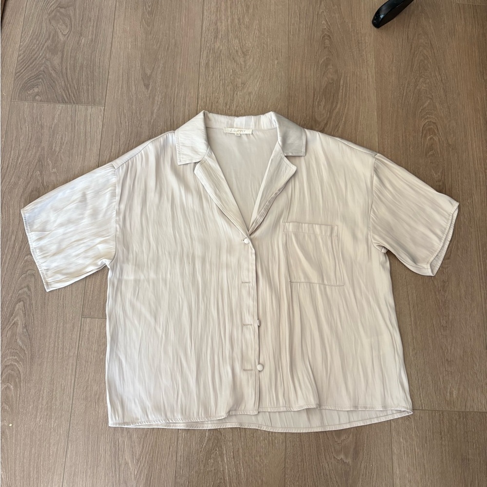 Z Supply Light Gray Short Sleeve Shirt